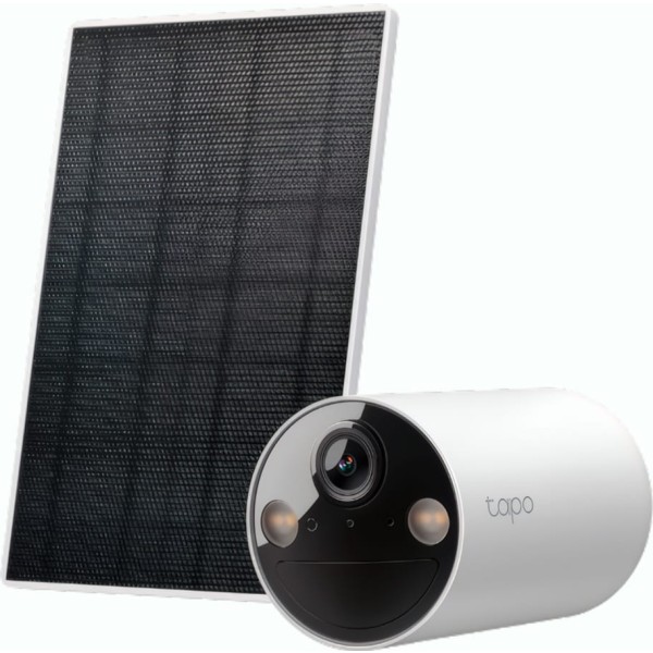 Tp-link tc82kit blanca / cámara de vigilancia wi-fi solar con batería recargable y detección ia